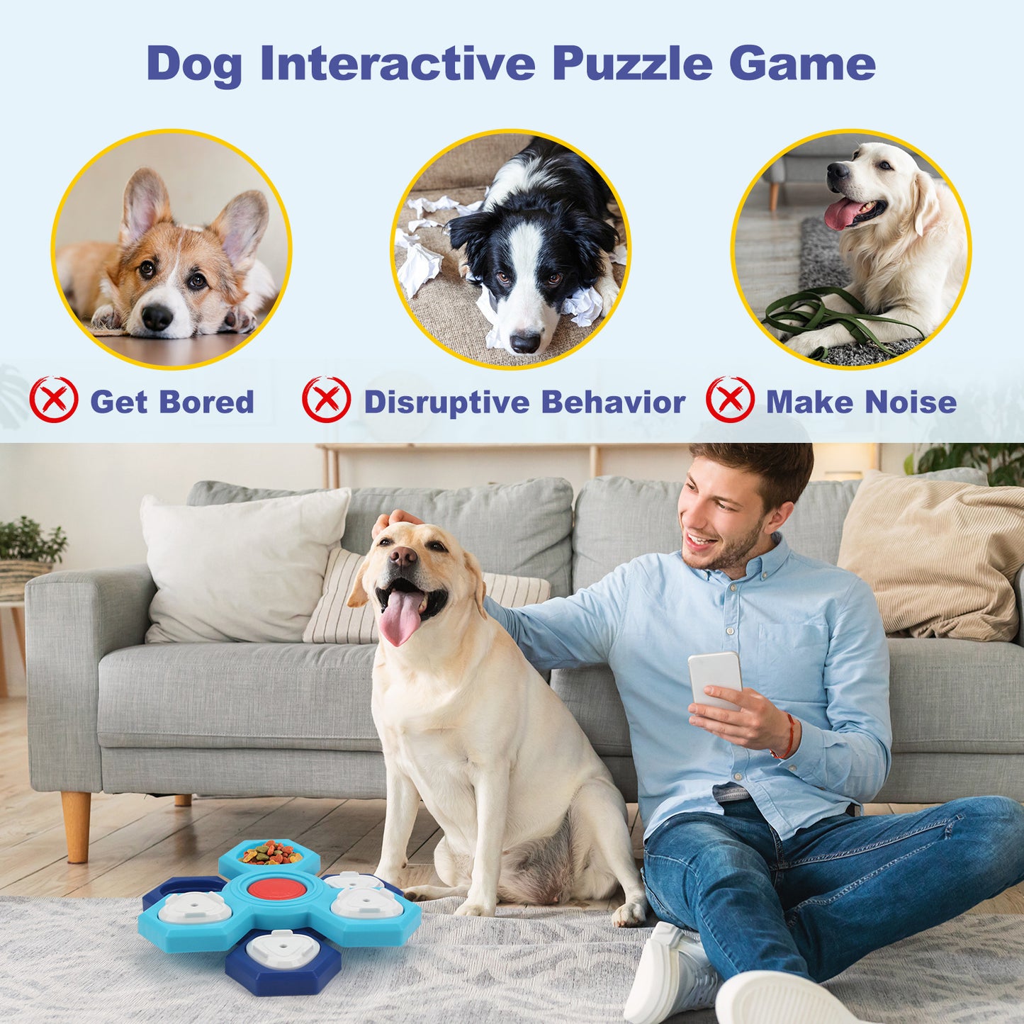 4-Layer Puzzle Slow Feeder Dog Bowl
